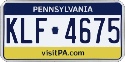 PA license plate KLF4675