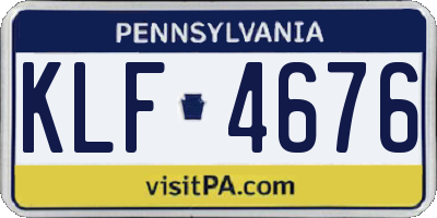 PA license plate KLF4676