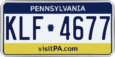 PA license plate KLF4677