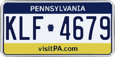 PA license plate KLF4679
