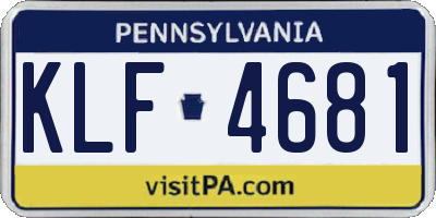 PA license plate KLF4681