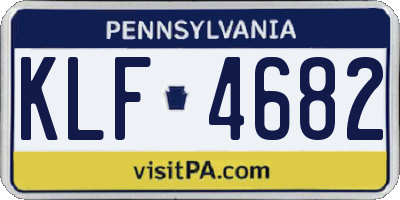 PA license plate KLF4682