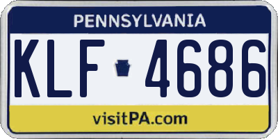 PA license plate KLF4686