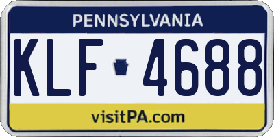 PA license plate KLF4688