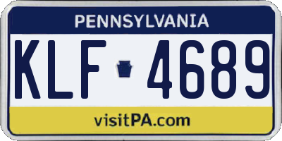 PA license plate KLF4689