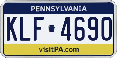 PA license plate KLF4690