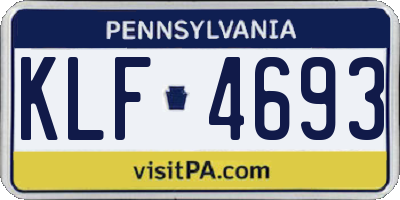 PA license plate KLF4693