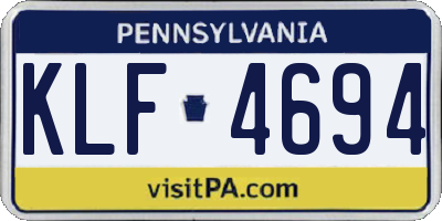 PA license plate KLF4694