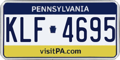 PA license plate KLF4695