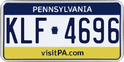 PA license plate KLF4696