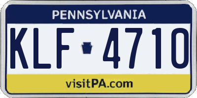 PA license plate KLF4710