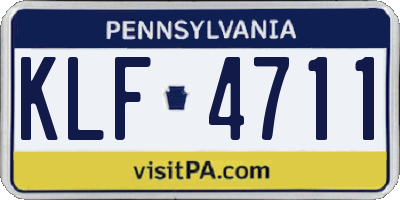 PA license plate KLF4711