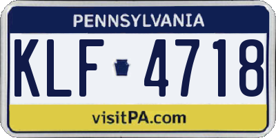 PA license plate KLF4718