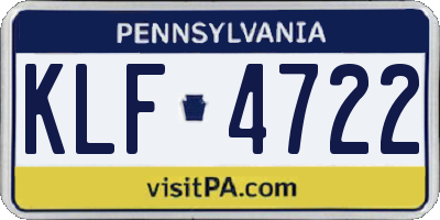 PA license plate KLF4722