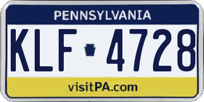 PA license plate KLF4728