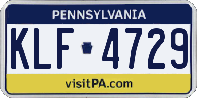 PA license plate KLF4729