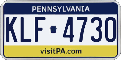 PA license plate KLF4730