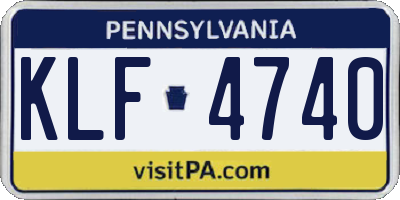 PA license plate KLF4740