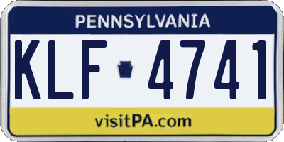 PA license plate KLF4741