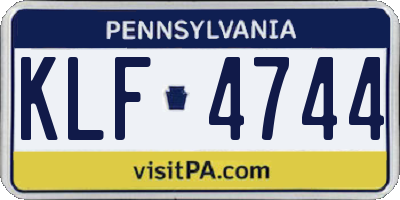 PA license plate KLF4744