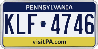PA license plate KLF4746