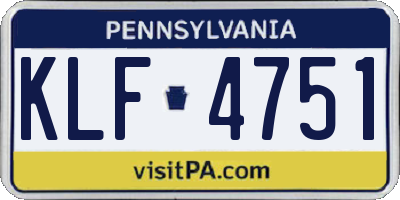 PA license plate KLF4751