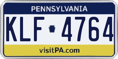 PA license plate KLF4764