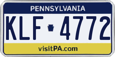 PA license plate KLF4772