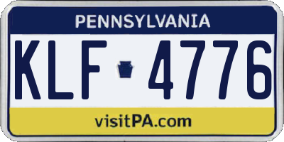 PA license plate KLF4776