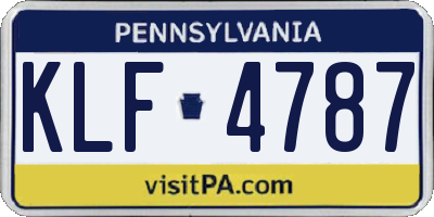 PA license plate KLF4787