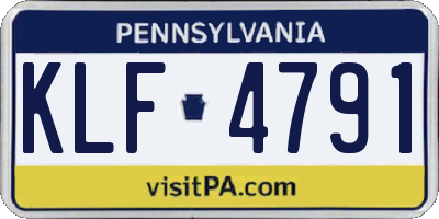 PA license plate KLF4791