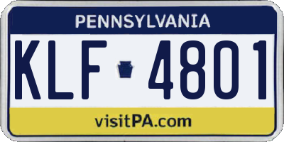 PA license plate KLF4801