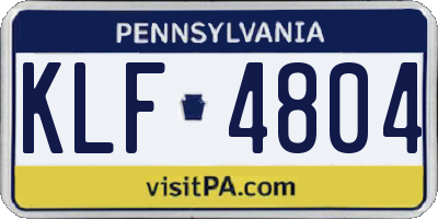 PA license plate KLF4804