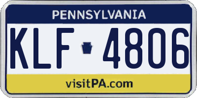 PA license plate KLF4806