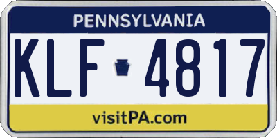 PA license plate KLF4817