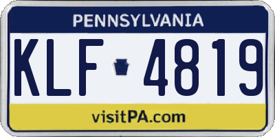 PA license plate KLF4819