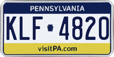 PA license plate KLF4820