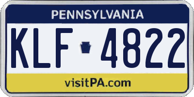 PA license plate KLF4822