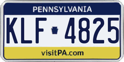 PA license plate KLF4825