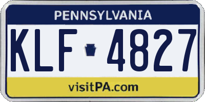 PA license plate KLF4827