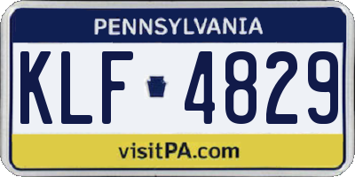 PA license plate KLF4829