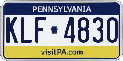 PA license plate KLF4830