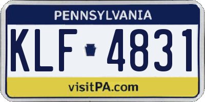 PA license plate KLF4831