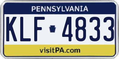 PA license plate KLF4833