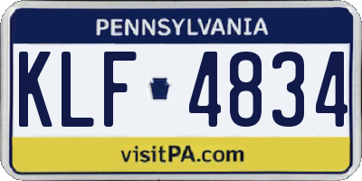 PA license plate KLF4834