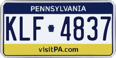 PA license plate KLF4837