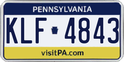 PA license plate KLF4843