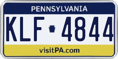 PA license plate KLF4844