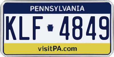 PA license plate KLF4849