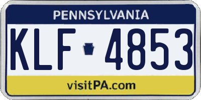 PA license plate KLF4853